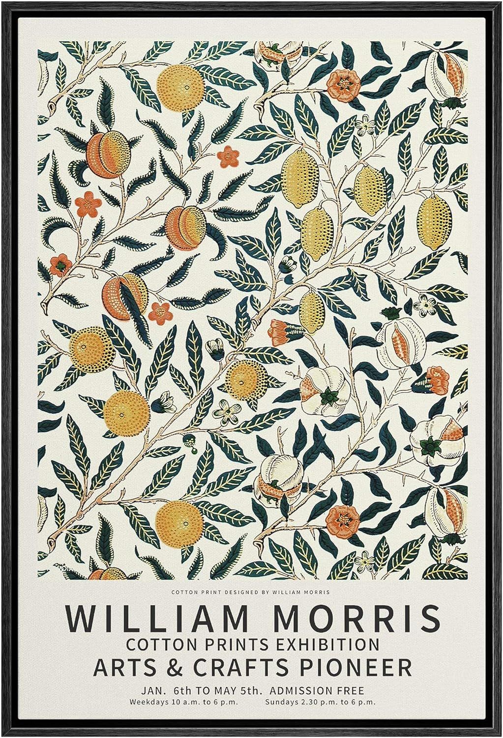 IDEA4WALL Framed Canvas Print Wall Art Cotton Prints Exhibition Poster Master Artist William Morr... | Amazon (US)