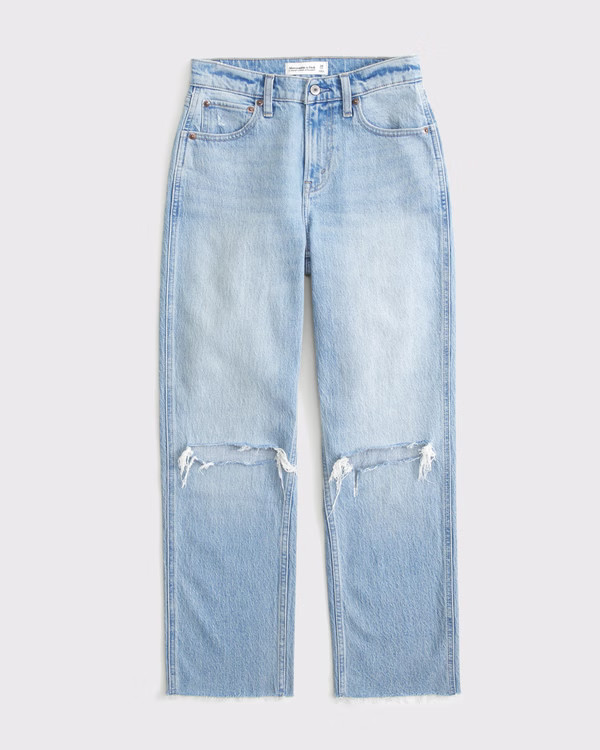 High Rise Cropped Straight Jean | Abercrombie & Fitch (US)