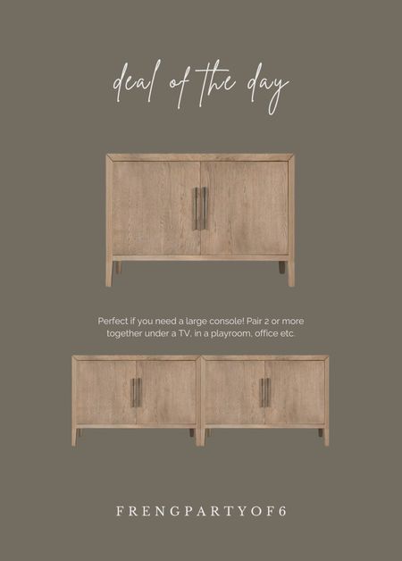 The prettiest sideboard cabinet, and it’s on sale. Pair two or more together to create a console that’s over 90 inches wide. Perfect for a large wall, under a TV, playroom storage, etc.

#LTKhome #LTKsalealert #LTKstyletip