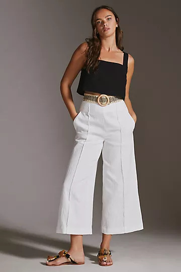 Maeve Pintucked Wide-Leg Pants | Anthropologie (US)