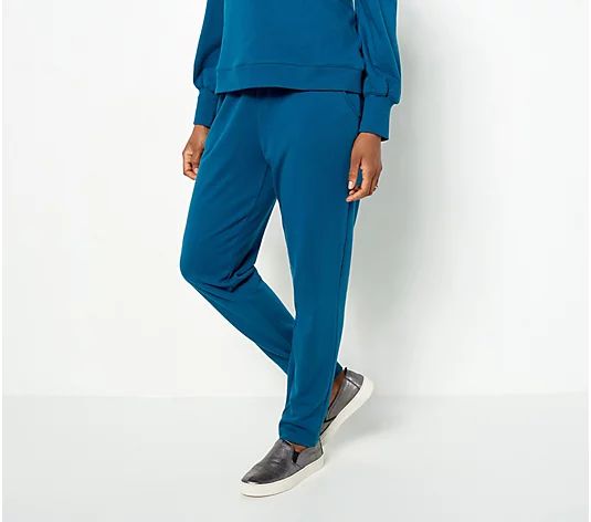 Candace Cameron Bure Petite French Terry Pant with Ruffle Detail - QVC.com | QVC