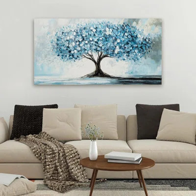 Canvas Wall Art Decor Tree Of Life Wall Art Modern Blue White Wall Art Prints Canvas Art Wall Decor Artwork For Walls Decorations Wall Art Pictures Fo | Wayfair North America