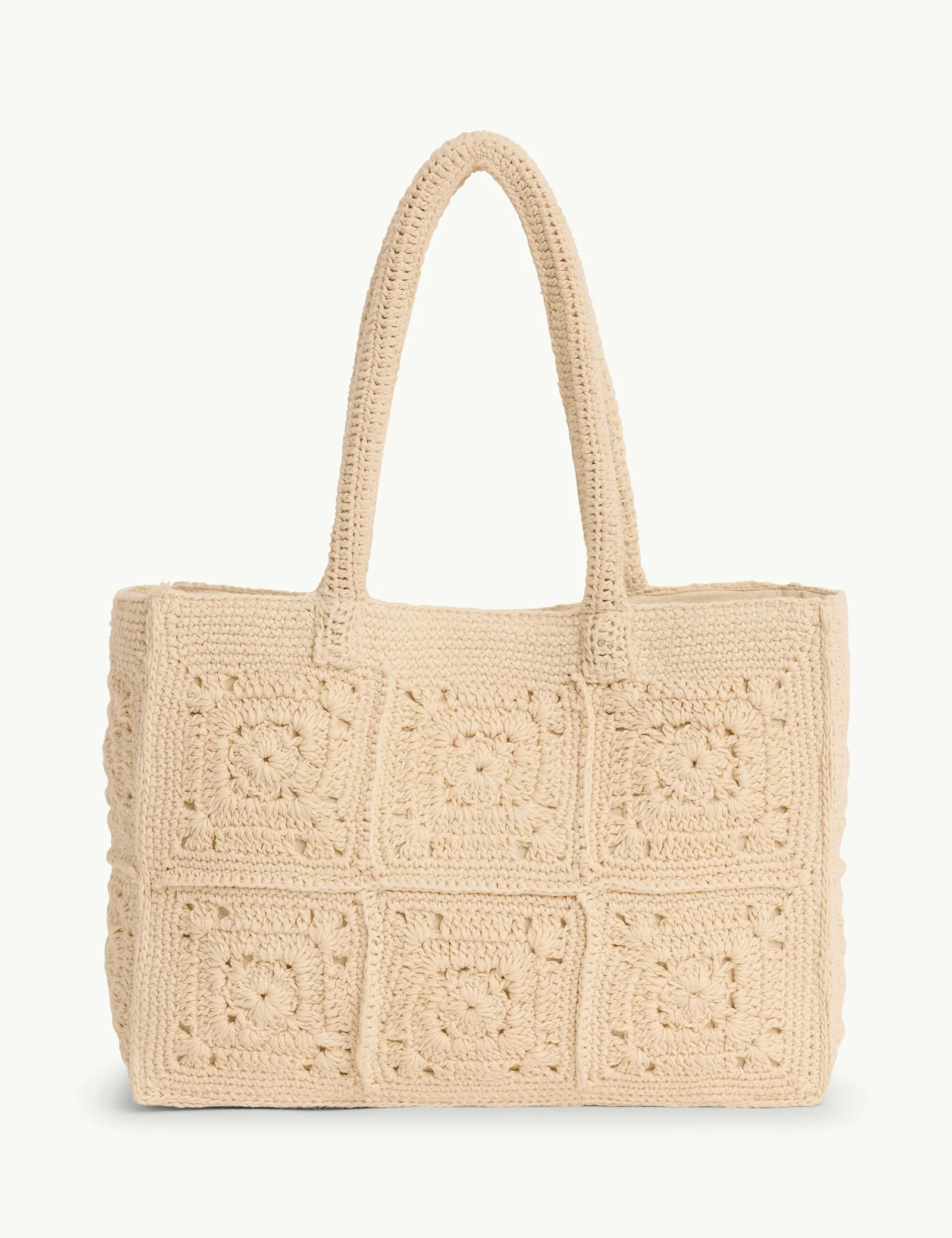 Cream Crochet Square Tote | Nobody's Child