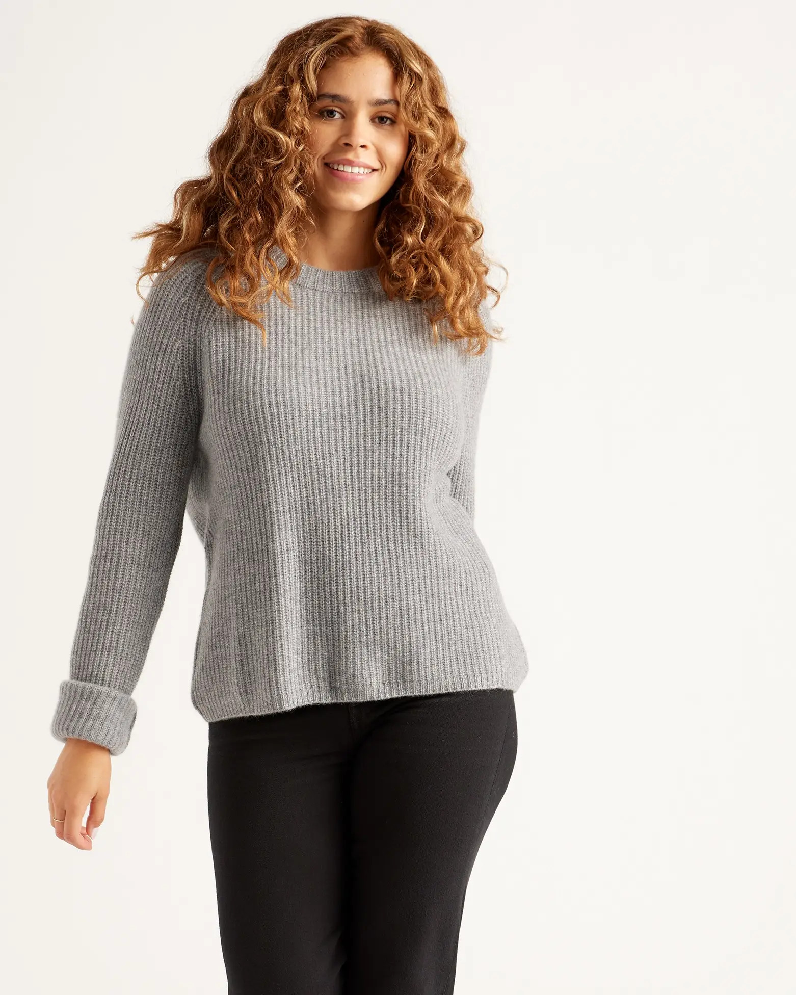 Mongolian Cashmere Fisherman Crewneck Sweater | Quince