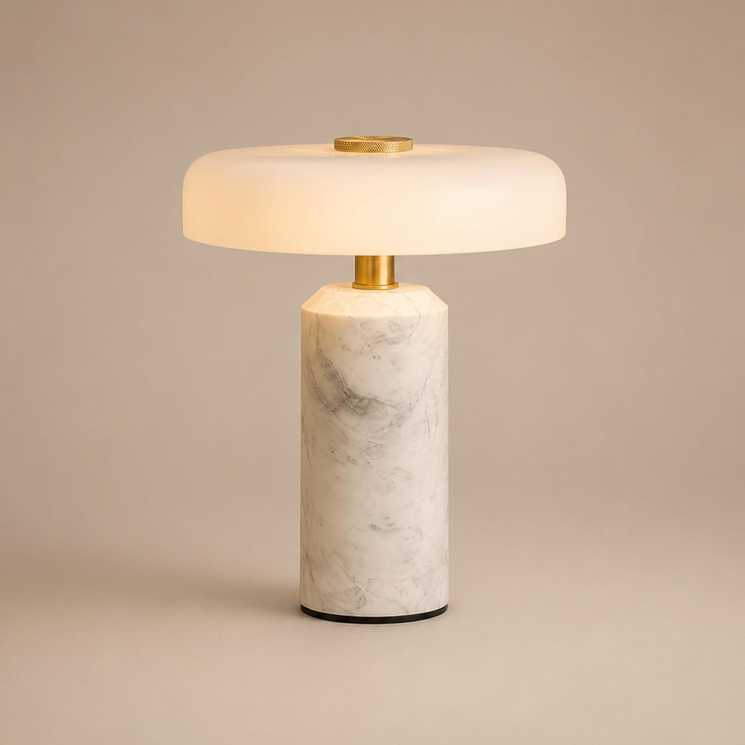 White Marble Touch Table Lamp,Rechargeable and Cordless,for Nightstand | Amazon (US)