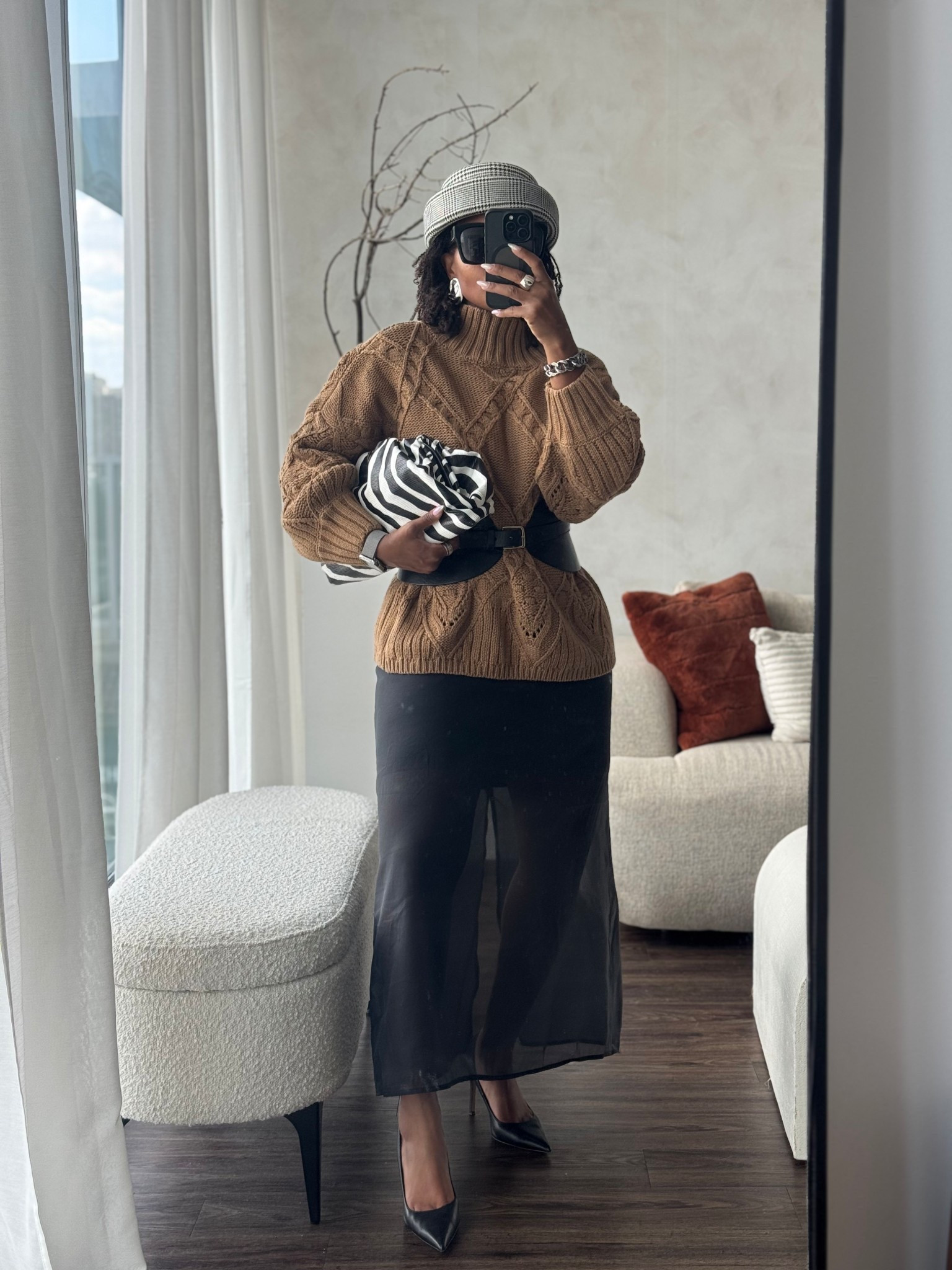 Day 13… it’s all about bringing that sheer skirt trend into the fall! Paired  it with this sweater (in my Poshmark now). I would have definitely wormy a bootie but that’s currently on the wish list. 
Skirt : is a little too big so plan to get it tailored (I would suggest sizing up) 
Hat: @norntoroam
Belt @zara

#LTKFindsUnder50 #LTKStyleTip #LTKSeasonal