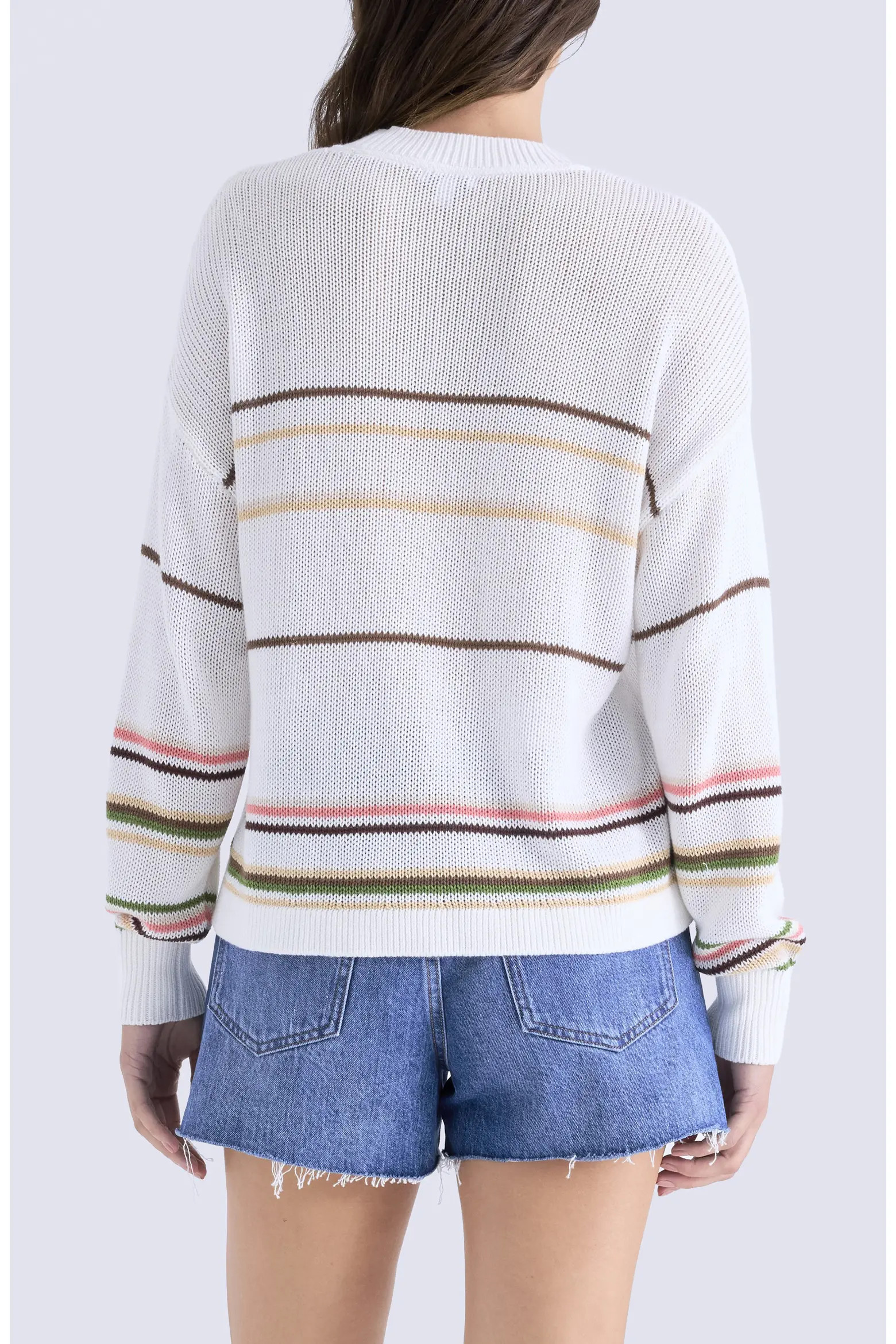 Pistola Eva Rib Knit Frayed Edge Cotton Sweater (Women) | Nordstrom | Nordstrom