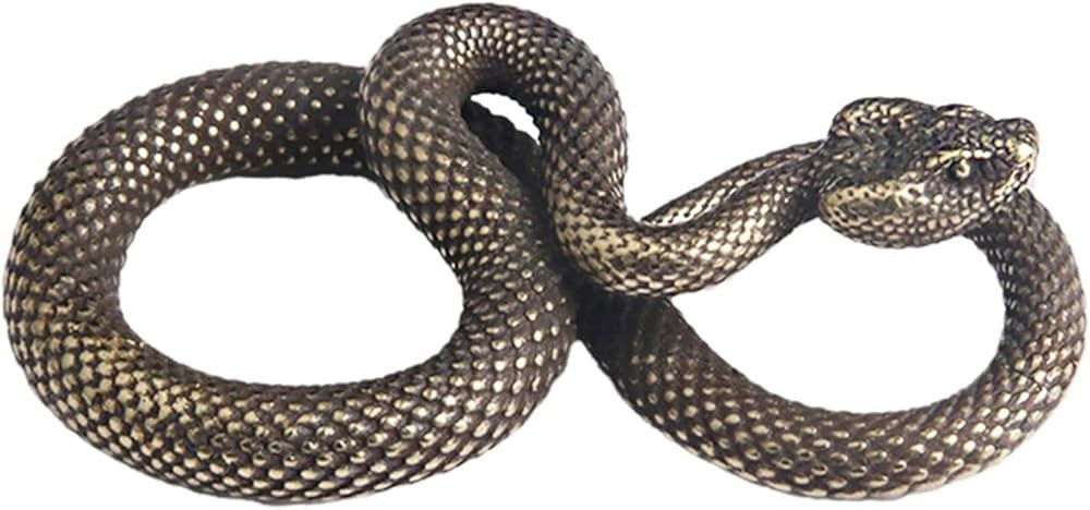 Snake Figurine Decor High Simulation Fantasy Brass Vintage Style Snake Statue for Office Snake Sc... | Amazon (US)