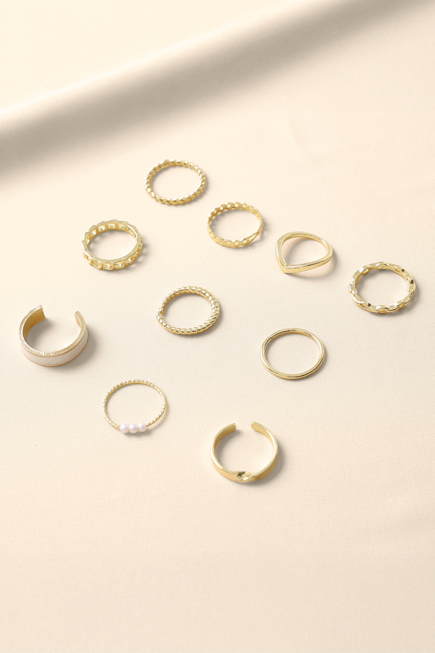 All Mine Gold-Tone Ring Set | Cupshe US