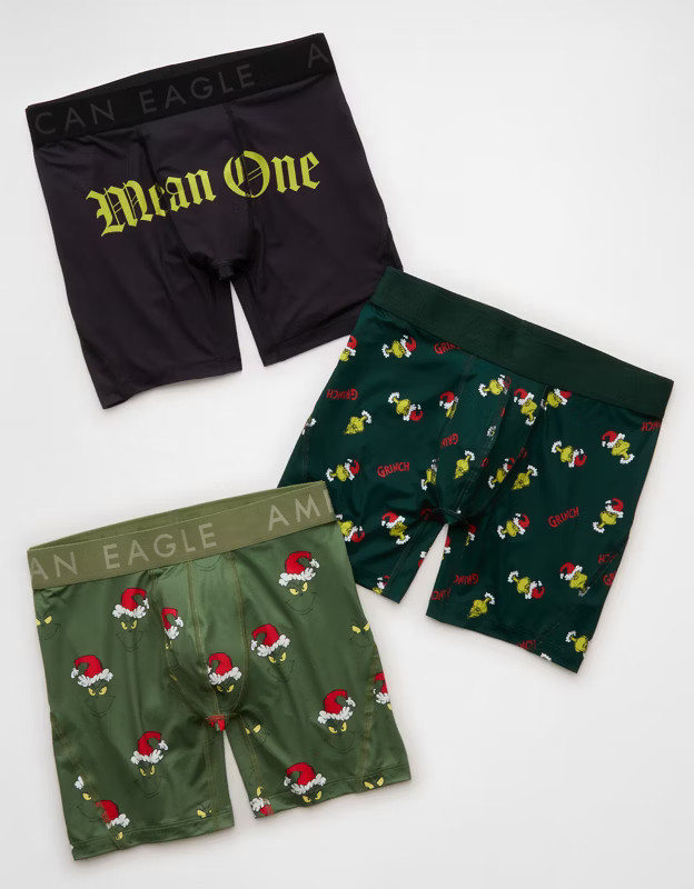 AEO Men's Grinch 6" Flex Boxer Brief 3-Pack | American Eagle Outfitters (US & CA)