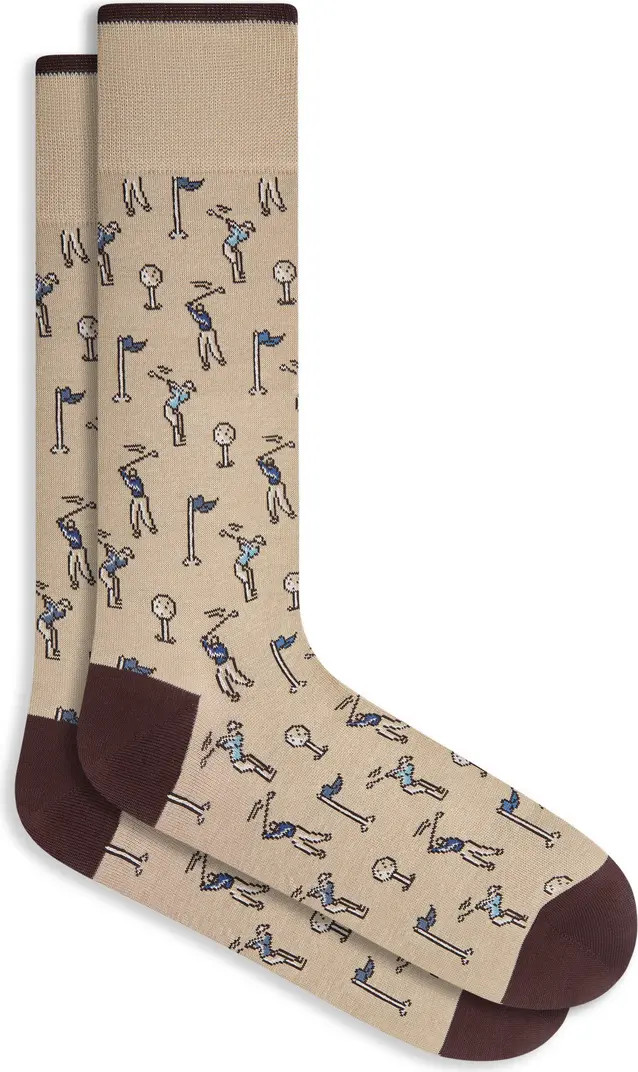 Golf Pattern Cotton Blend Dress Socks | Nordstrom