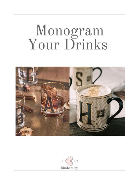 Monogram your drink with glasses and mugs in the bistro tile motif. This Parisian style of the always popular coffee mug is now available in glassware. The perfect hostess gift. 
kimbentley, bar, kitchen, coffee station, bar cart, glasses, Anthropologie 

#LTKunder50 #LTKhome