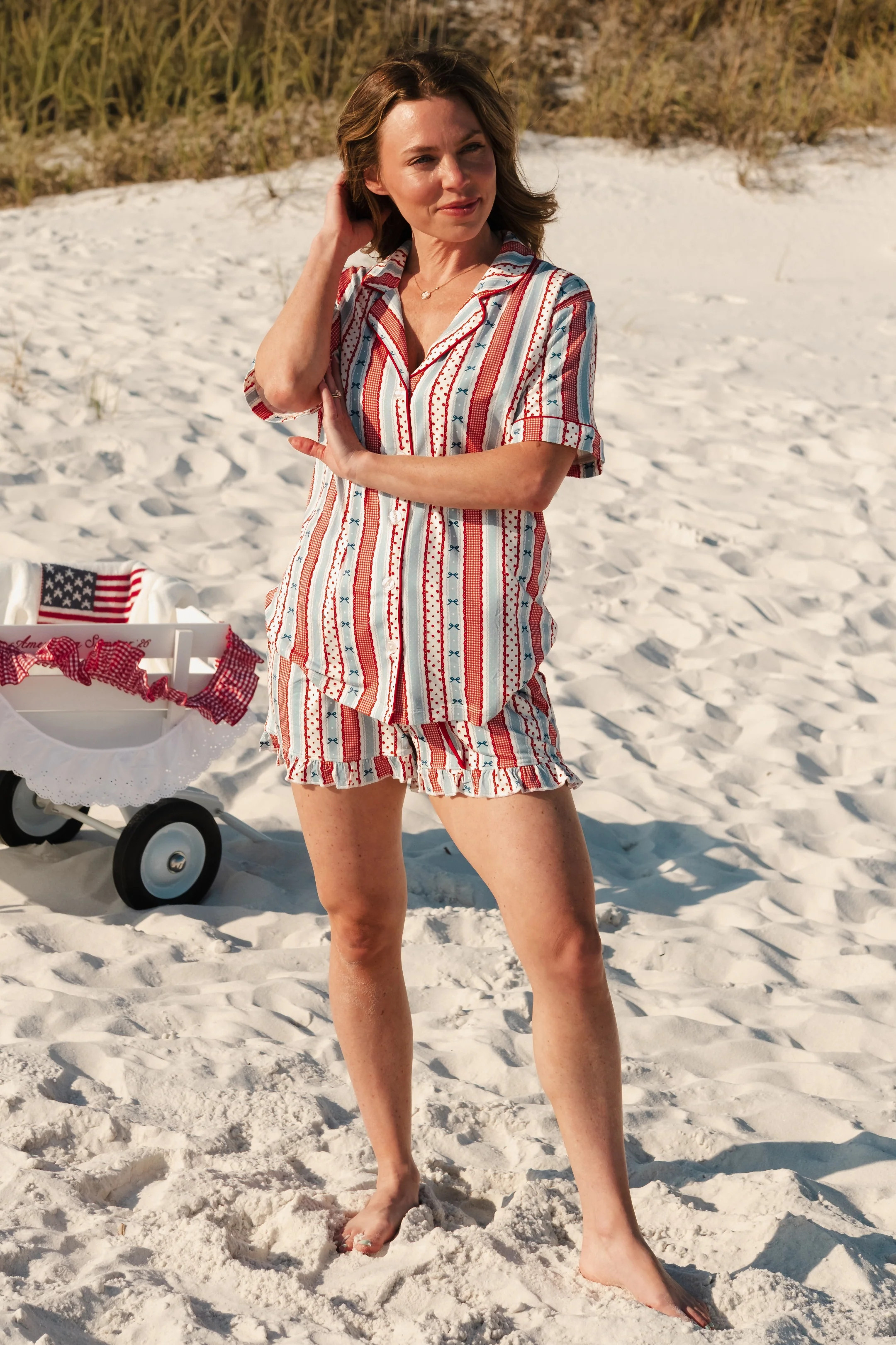 Heritage Striped Women's Bamboo Short Set | Matching Family 4th of July Pajamas | In My Jammers | In My Jammers