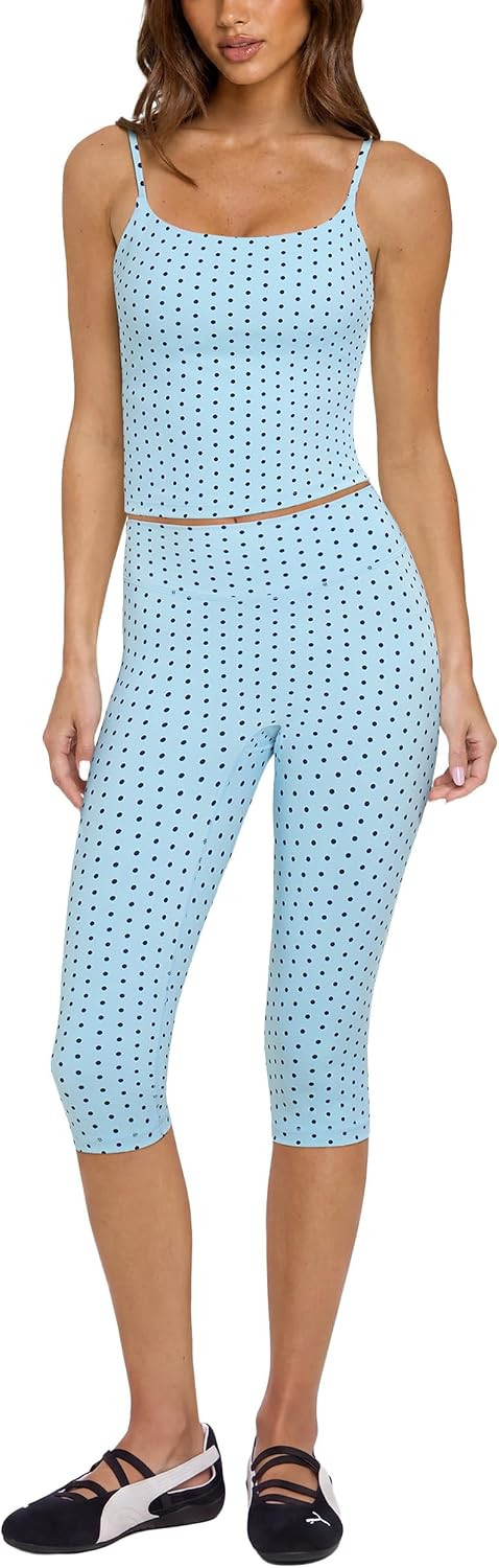MOOSLOVER Women 2 Piece Workout Sets Capri Leggings Yoga Pliates Outfits | Amazon (US)