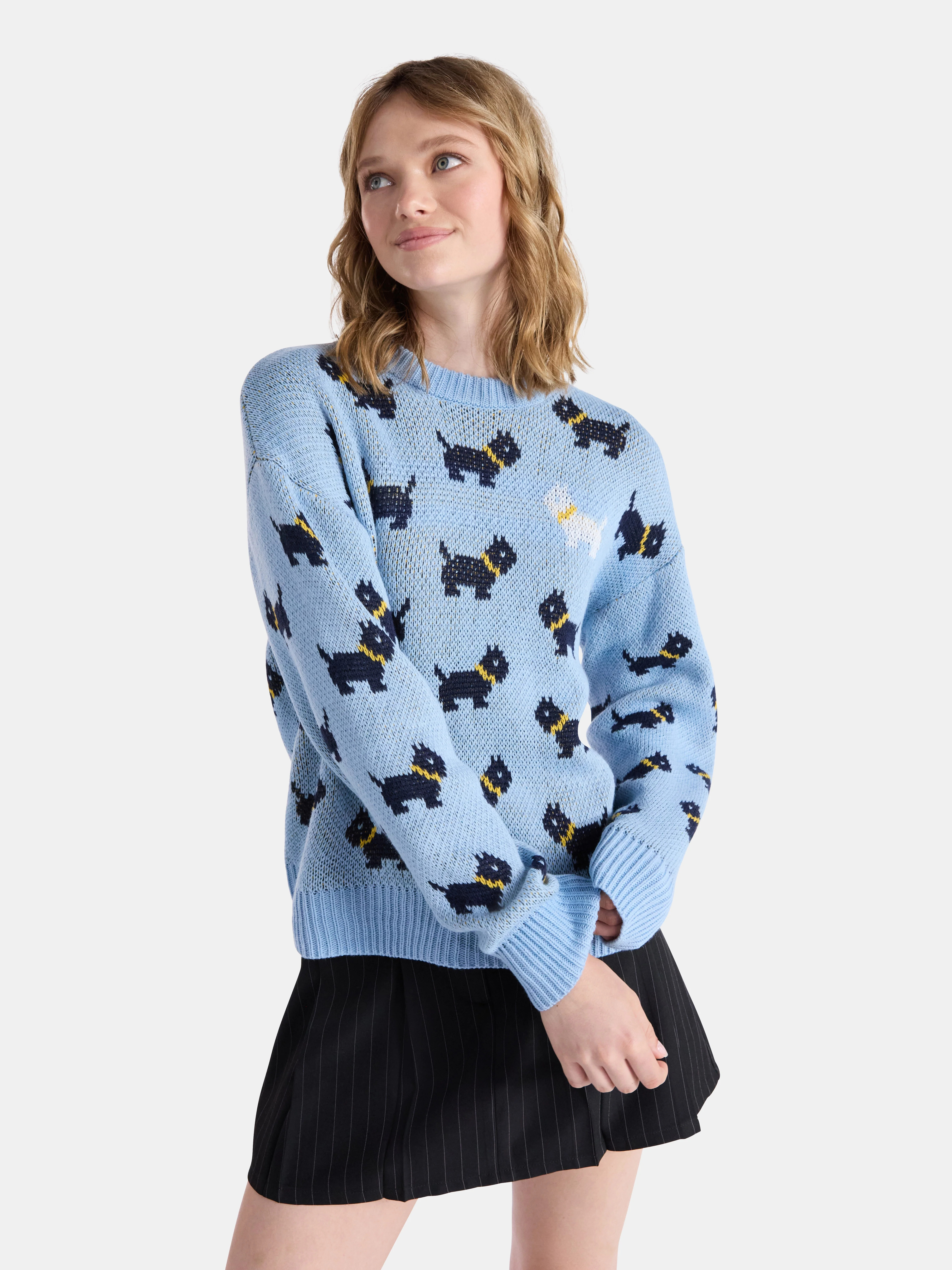 Netflix Stranger Things Scottie Dog Sweater from No Boundaries, Women's and Women’s Plus | Walmart (US)