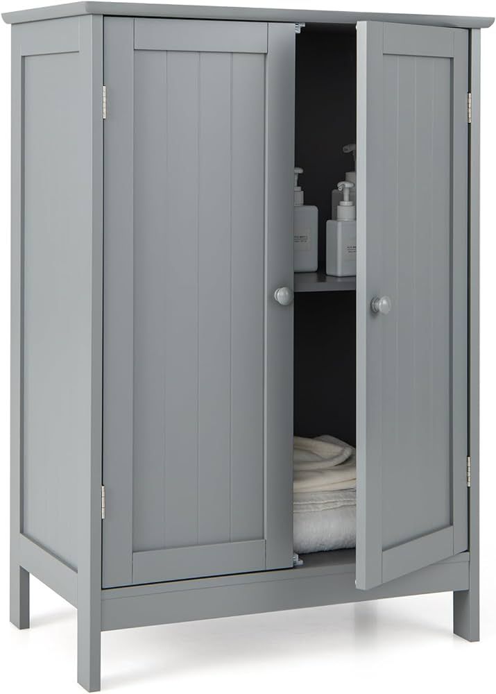 Giantex Storage Cabinet with Doors and Shelves - Freestanding Storage Organizer with Anti-Tipping... | Amazon (US)