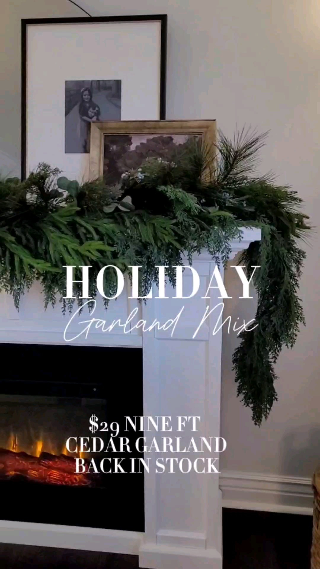Run! My viral $29 real touch 9 ft cedar garland I used on both fireplace mantles and entryway floor mirror is BACK IN STOCK! 

#LTKCyberWeek #LTKWatchNow #LTKHoliday