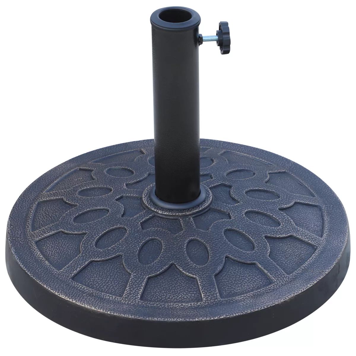 Outsunny 18" Round Resin Umbrella Base Stand Market Parasol Holder with Decorative Pattern & Easy... | Target