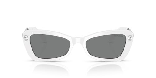 Swarovski SK6033 Sunglasses, White/Dark Grey, 54 mm | Amazon (US)