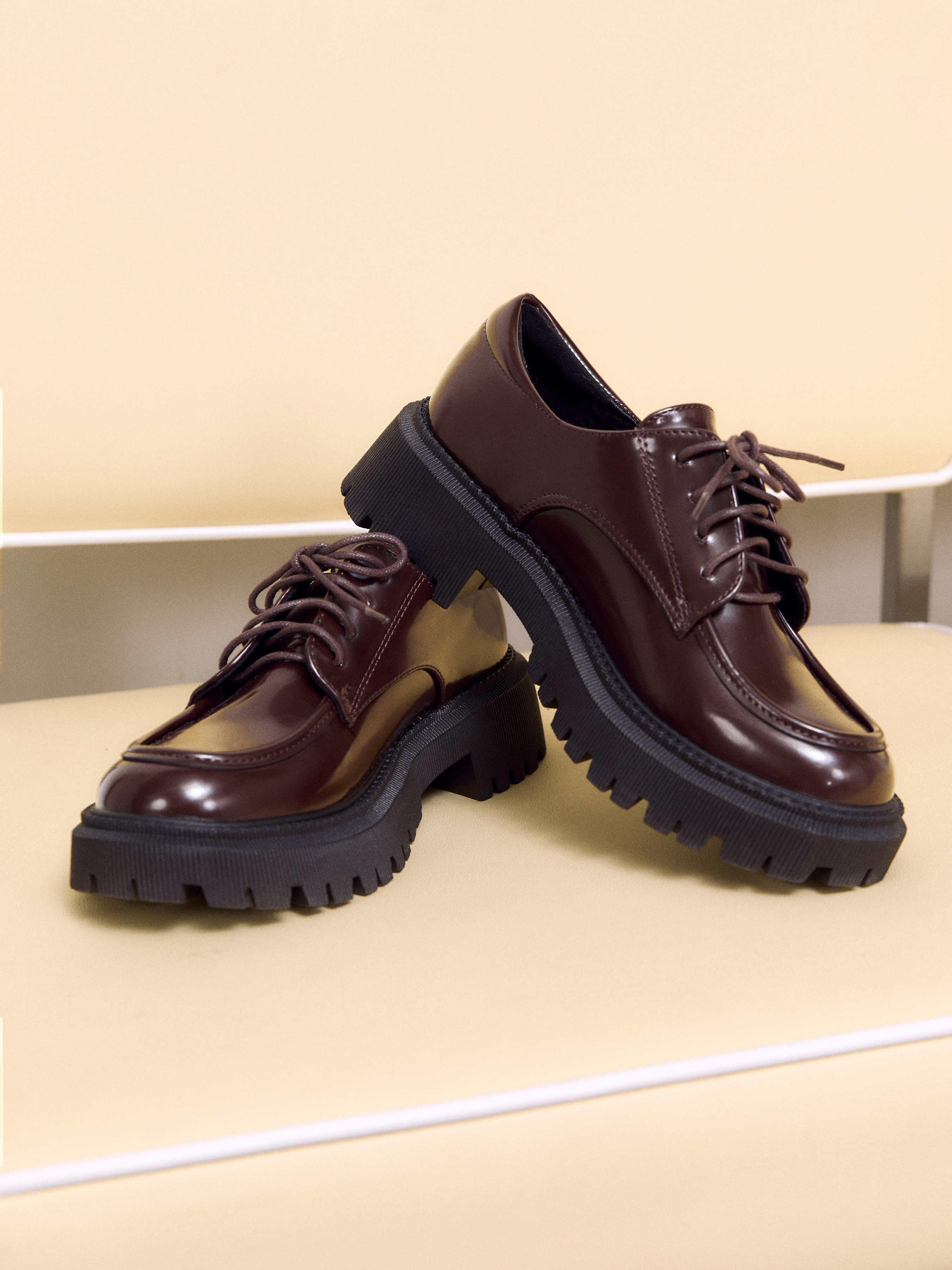 Platform Polished Loafers | Cider