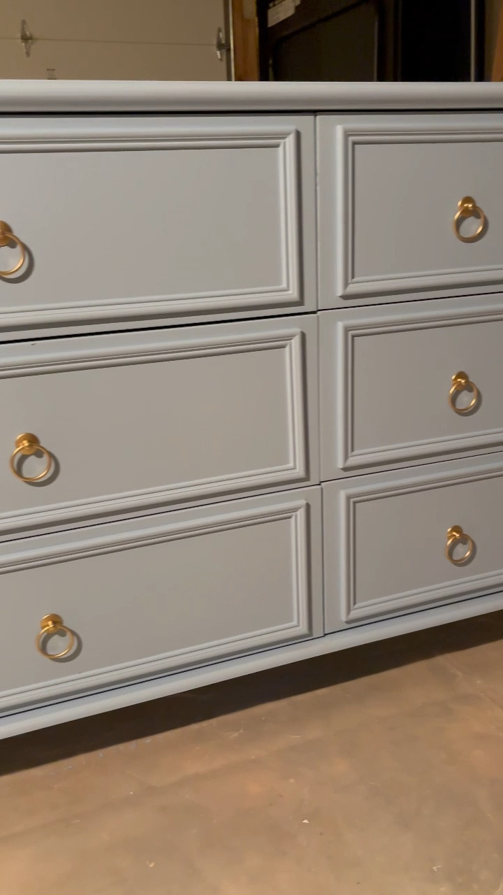 beautiful piece on a budget! I found the style of dresser I liked on Amazon, sanded it down just a little, painted it, and then switched out the drawer pulls for differnt ones I liked better also from Amazon!

The paint color I wanted was Sapphire Ice by Benjamin Moore, but my local Lowe’s didn’t have BM so they color matched it for Valspar! I was a little nervous at first but it was exactly what I wanted!!

#diy #diyfurniture #diyhome #homedecor #grandmillenialstyle

#LTKHome #LTKVideo