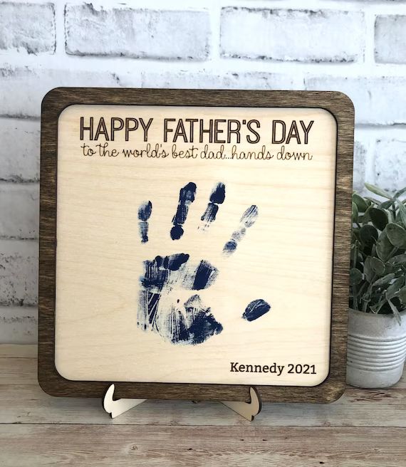 Fathers Day Gift From Child Handprint Fathers Day Gift Dad | Etsy | Etsy (US)