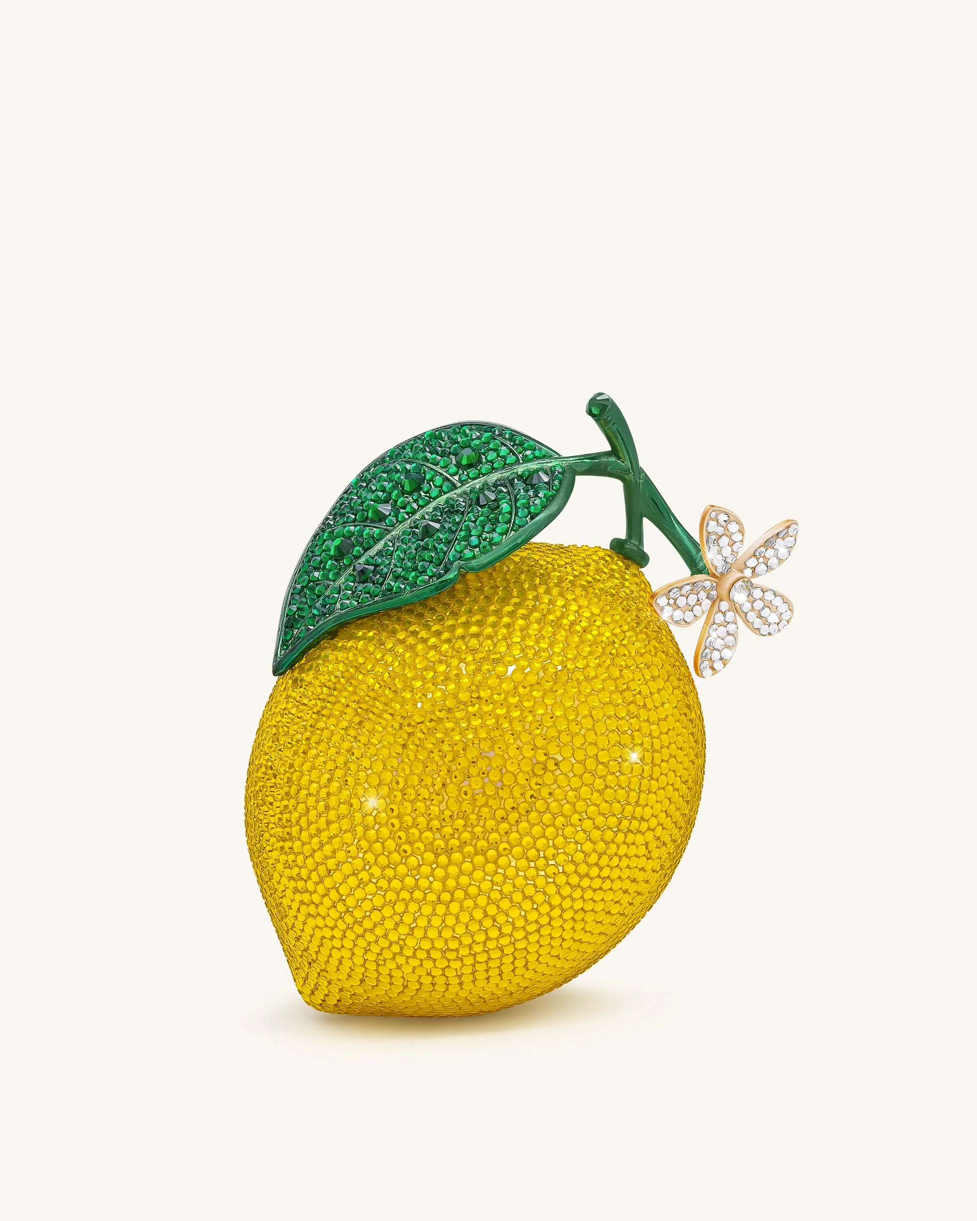 Lemon-Inspired Rhinestone Clutch - Yellow | JW PEI US