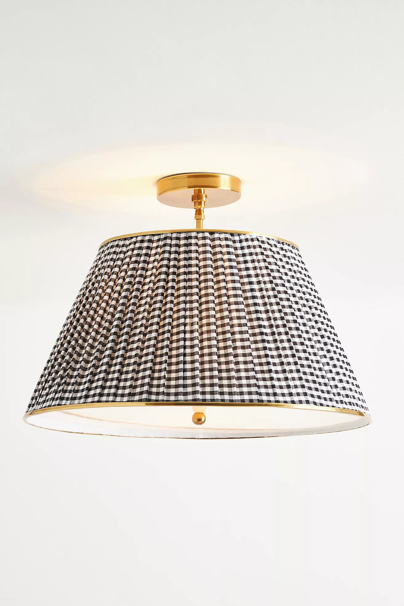 Lee Brass 24" Ruched Printed Semi-Flush Mount Pendant Light | Anthropologie (US)