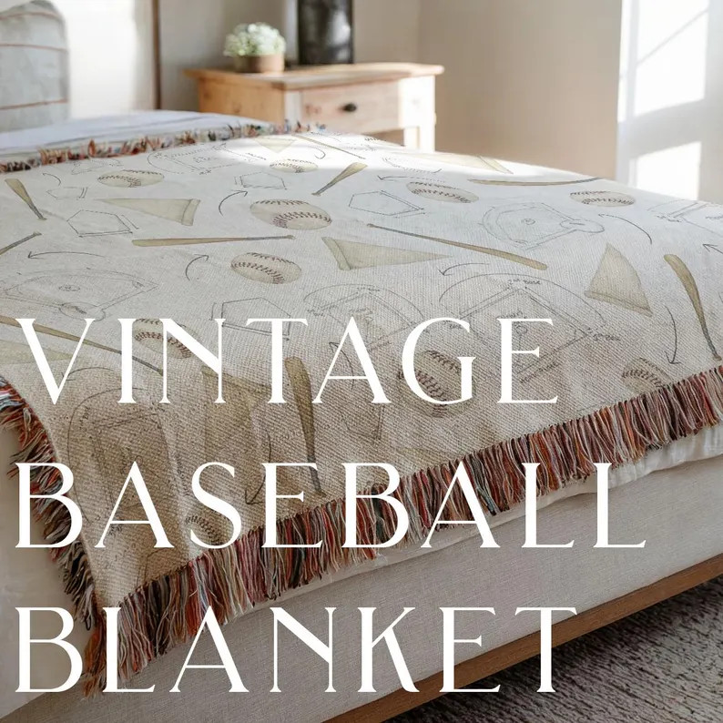 Vintage Baseball Nursery Crib Blanket Personalized Baby Blanket Boy Baseball Blanket Personalized... | Etsy (US)