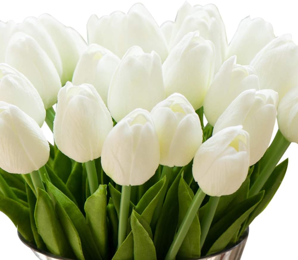 Montout 12PCS/Set PU Stunning Holland Tulip Flower Real Touch Artificial Silk Flowers Arrangement... | Amazon (US)