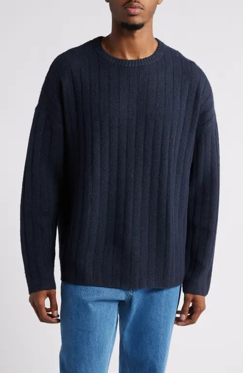 BP. Rib Crewneck Sweater in Navy League at Nordstrom, Size Xx-Large | Nordstrom