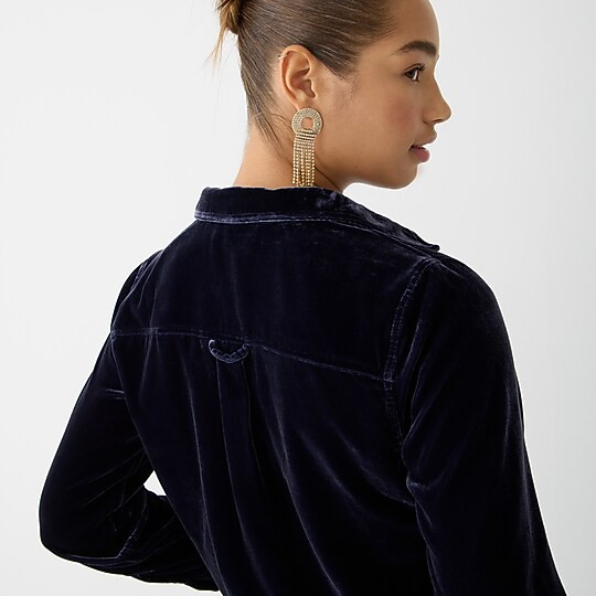 Classic-fit velvet shirt | J. Crew US