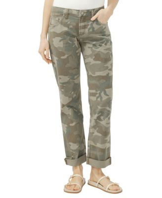 Silver Jeans Co. Women's Chelsea Mid Rise Straight Leg Camo Jeans - Camo | Macy's