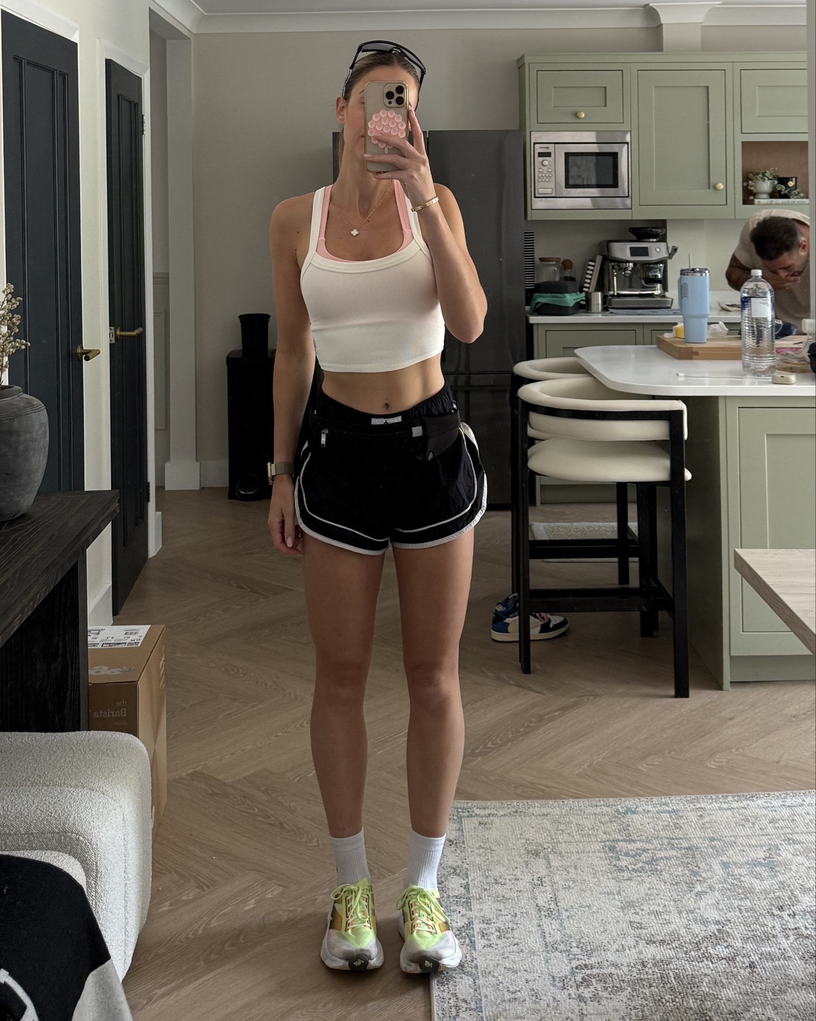 spring running fit ✨🏃🏻‍♀️💓 I wear a size small in everything!! This top is perfect for this time of the year. Free people, new balance, running, activewear, gym 

#LTKspring #LTKAroundTheWorld #LTKfitness