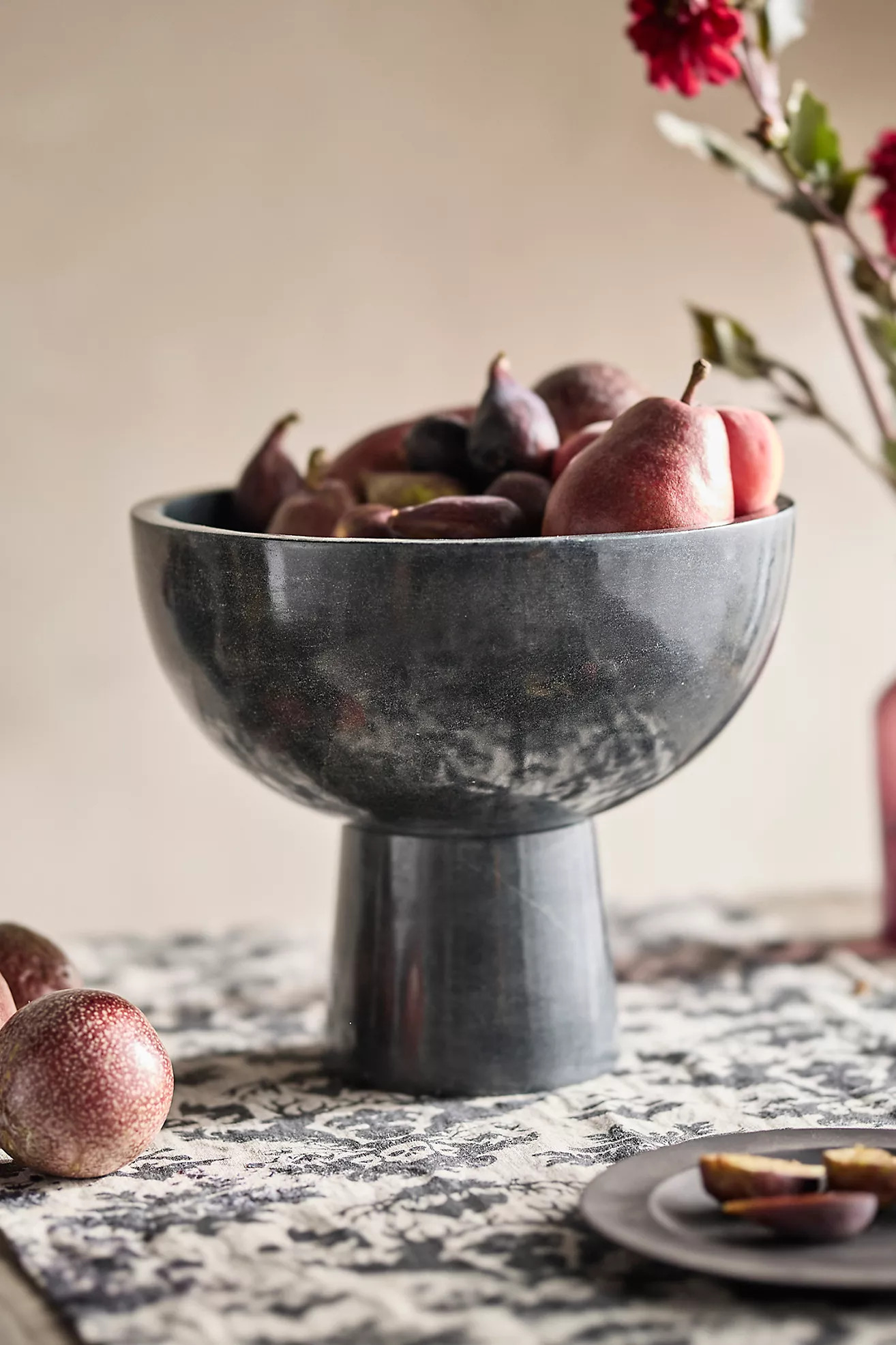 Black Soapstone Pedestal Serving Bowl | Anthropologie (US)