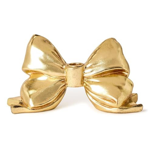 Two's Company Large Gold Bow Taper Candleholder, 10-Inch, Resin | Amazon (US)