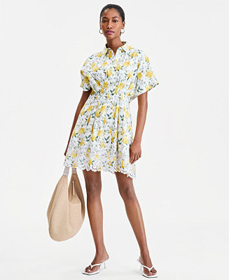 On 34th Women's Cutwork-Hem Mini Shirtdress, Macy's Exclusive - Macy's | Macy's