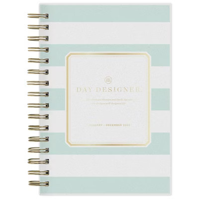 Day Designer 2025 Daily/Monthly Planner 8.15"x6.38" Wirebound Rugby Stripe Mint: Small Day Planner for Adults | Target