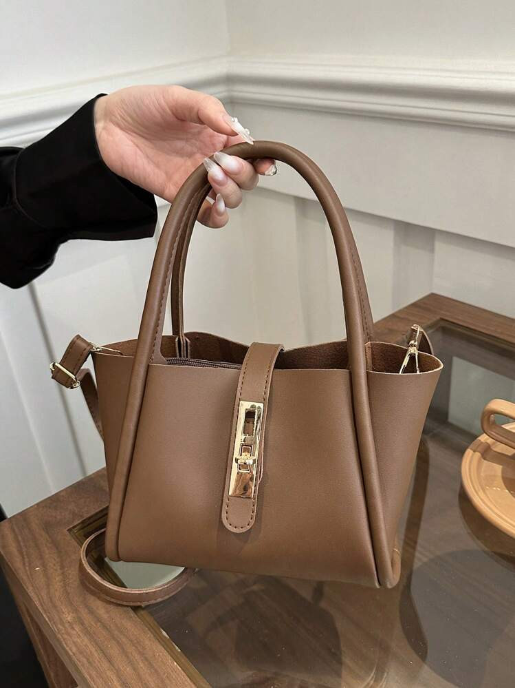 Damen Elegante Einfarbige Handtasche Für Pendeln, Dates Und Einkaufen, Ganzjährig | SHEIN