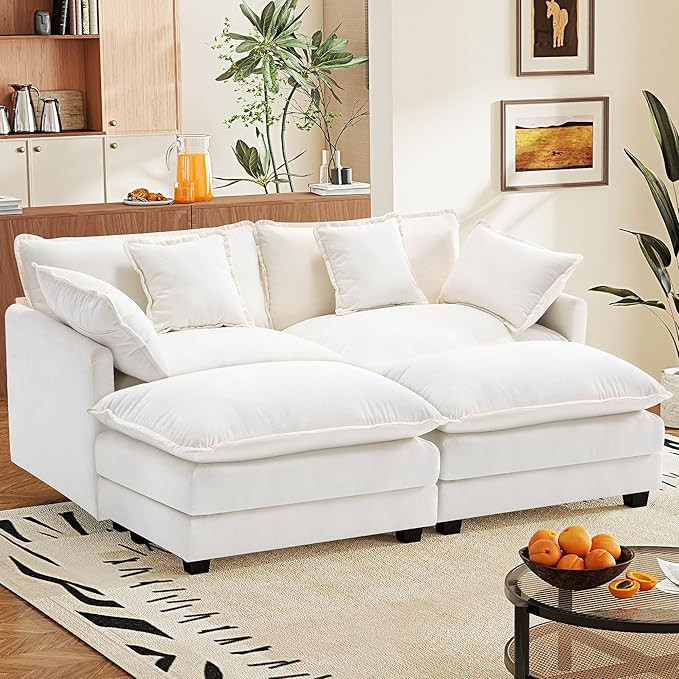 77.6" Modular Sectional Sofa,Loveseat Couch for Living Room, Modern Deep Seat Sofa 2 Seater Cheni... | Amazon (US)