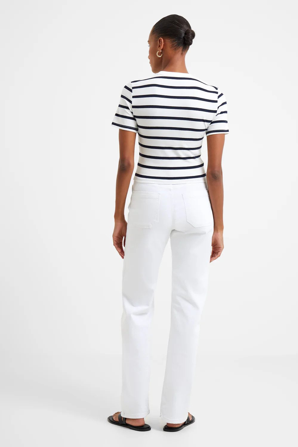 Rallie Stripe Short Sleeve Cropped Tee | French Connection (US)