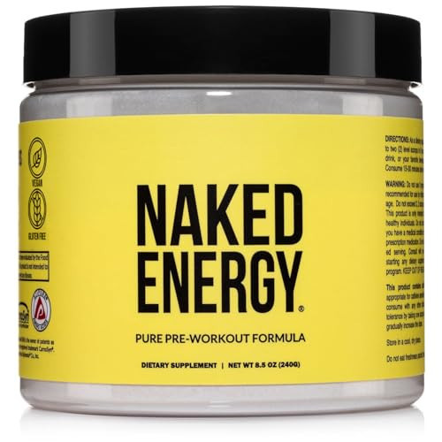 NAKED Energy - Pure Pre Workout Powder for Men and Women, Vegan, Unflavored, Healthy Pre Workout - No Added Sweeteners, Colors Or Flavors - 50 Servings | Amazon (US)