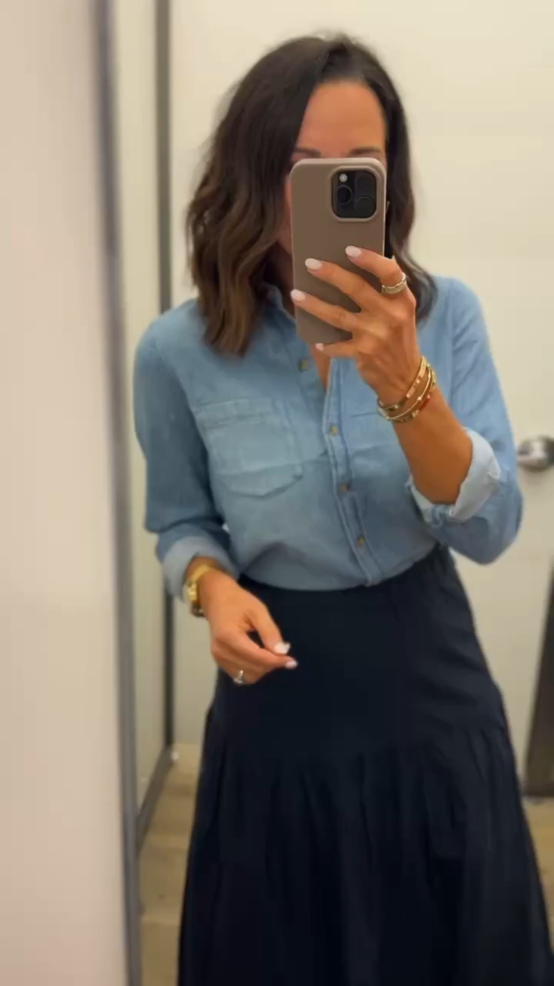 This navy skirt with this denim blouse is perfect for spring! I love these pieces from Old Navy. So chic and perfect for brunch, date nights, or spring activities. So comfortable and affordable! 

Navy maxi skirt old navy finds mom approved travel days spring wear outfit of the day mom life summer style denim jacket busy mom life navy color outfits affordable fashion women's skirts VintagePickin 

#LTKootd #LTKSeasonal #LTKdayinmylife