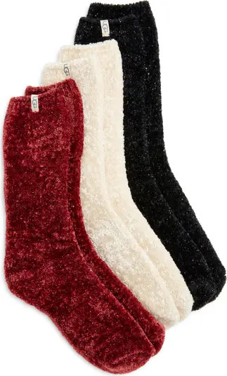 Leda Assorted 3-Pack Sparkle Crew Socks | Nordstrom