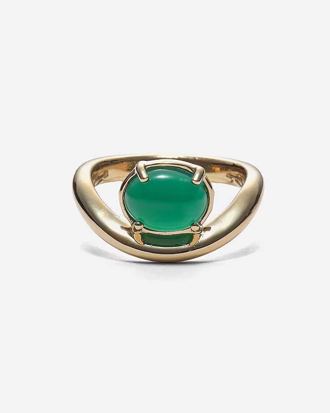 Lady Grey curve ring with green onyx in gold | J. Crew US