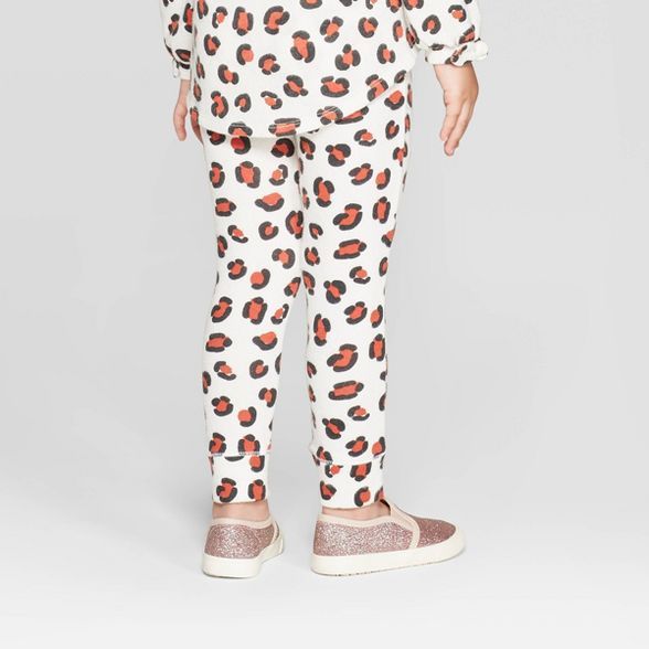 Toddler Girls' Leopard Print Cozy Jogger Pants - Cat & Jack™ Cream | Target