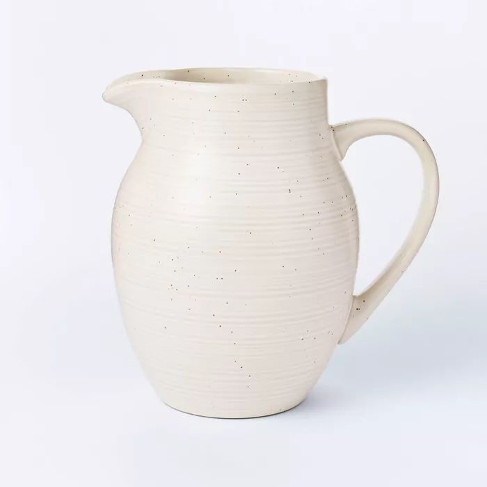 77.8oz Stoneware Large Glazed Pitcher Cream - Threshold&#8482; designed with Studio McGee | Target