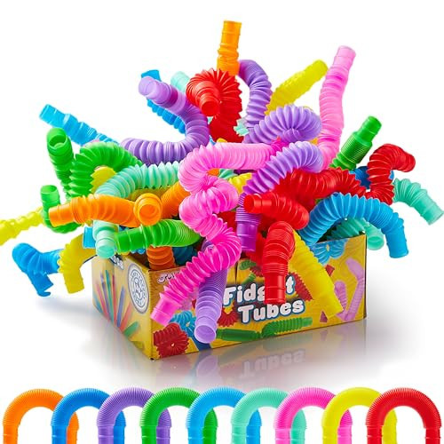 JOYIN 18 Pack Pop Tubes, Sensory Toys (Small) Fidget Toys Party Favors - 9 Colors, Creativity Learning & Fun for Toddler Kids - Perfect for Halloween Goodie Bags, Classroom School Reward | Amazon (US)