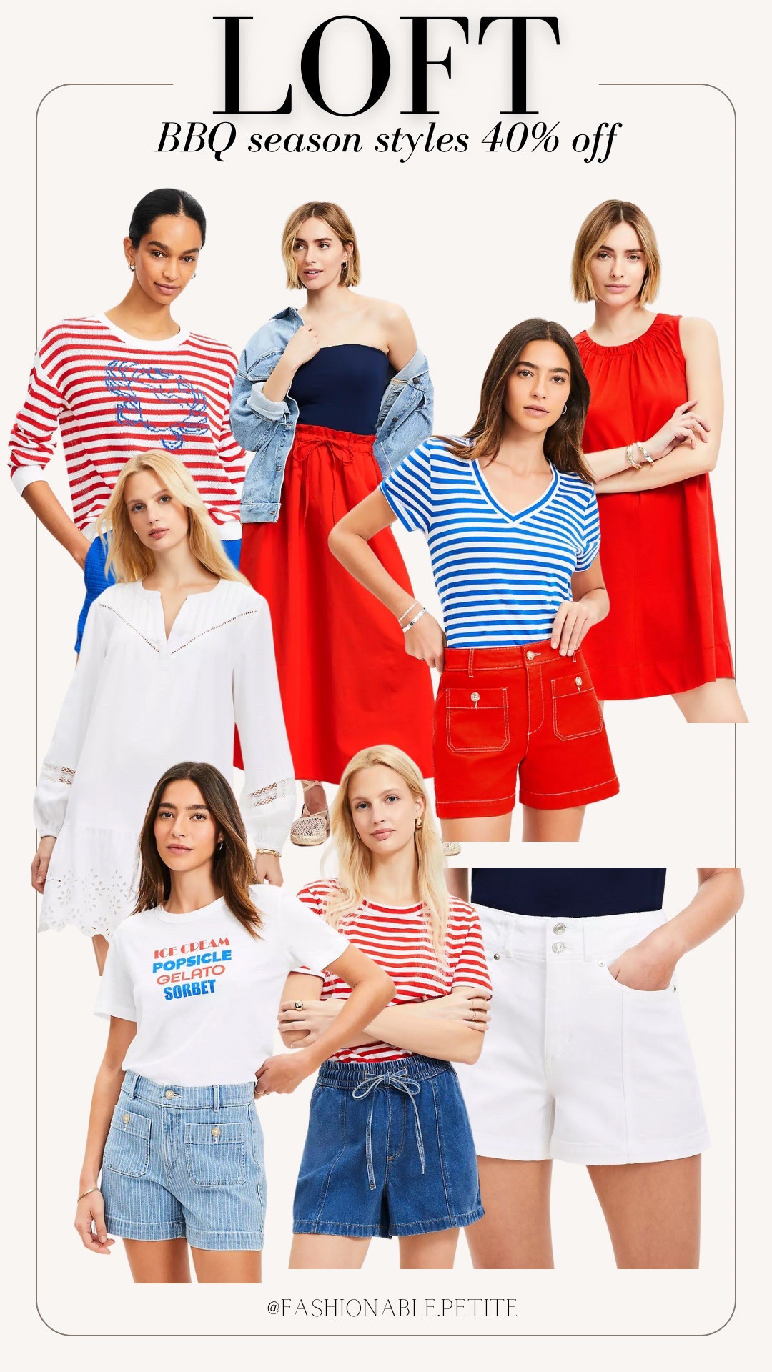 Outfits to wear to your summer bbq! 

Fourth of July, july 4th, summer outfit, loft, red, white, and blue 

#LTKFindsUnder100 #LTKPetite #LTKSaleAlert
