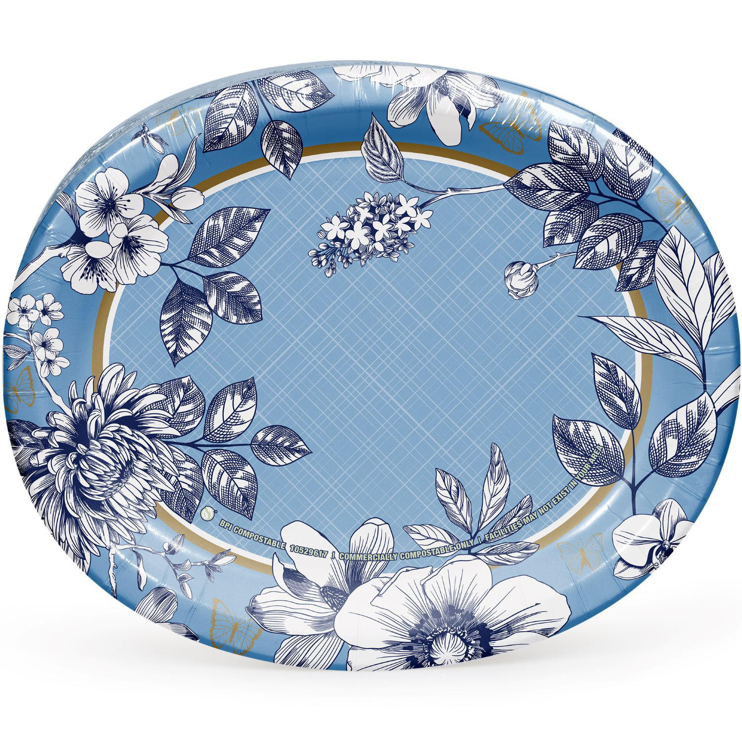 Member's Mark French Floral Oval Paper Plates, 10" x 12", 50 ct. | Sam's Club